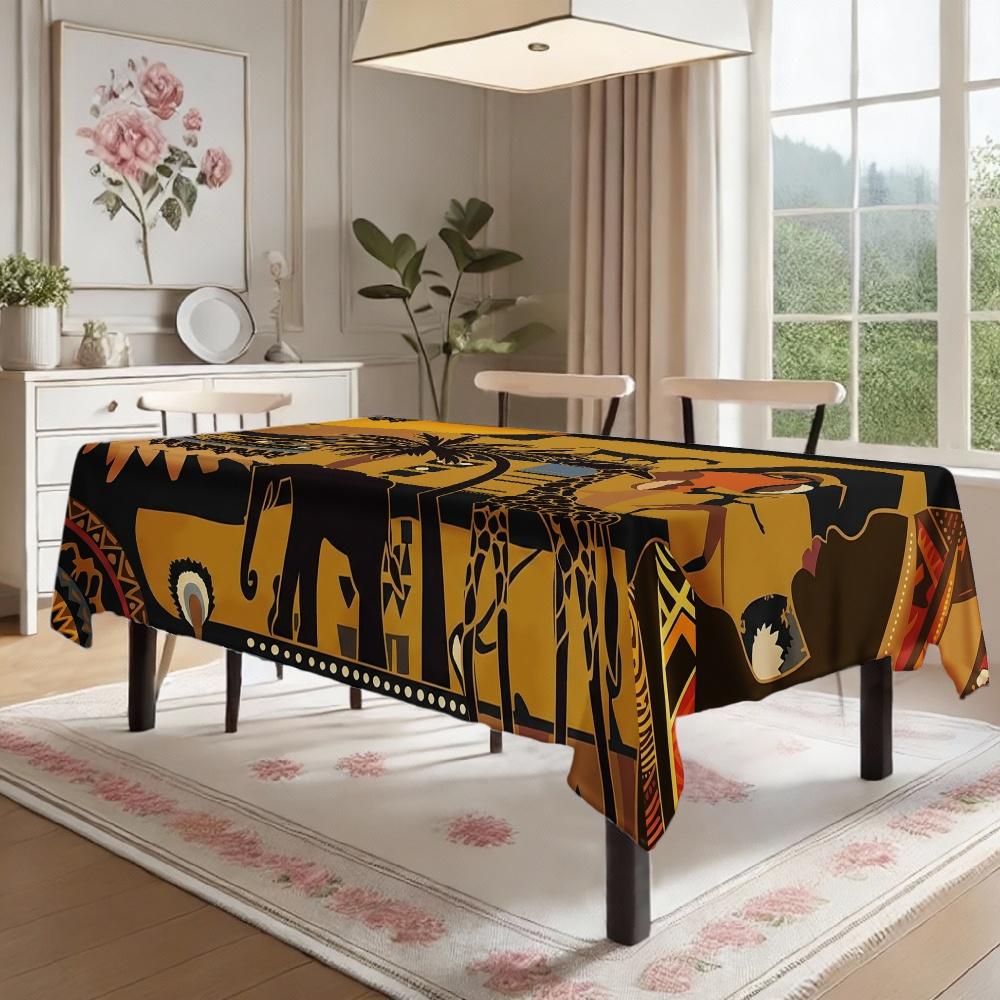 African Safari Rectangle Table Cloth for Table Decoration Kitchen Dining Waterproof Reusable Tablecloth for Tables Dining Room