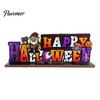 Halloween Room Tabletop Decor Pumpkin Haunted House Letter Ornament, Wooden Ornaments Spooky Festive Desk Decoration for Party Props Unique