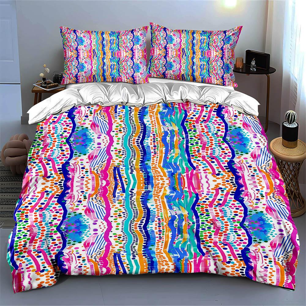 Vibrant, wavy, abstract. Bedding Duvet cover sets Duvet covers Pillowcases gifts (1 * Duvet Cover 2 * Pillowcases, without duvet insert)
