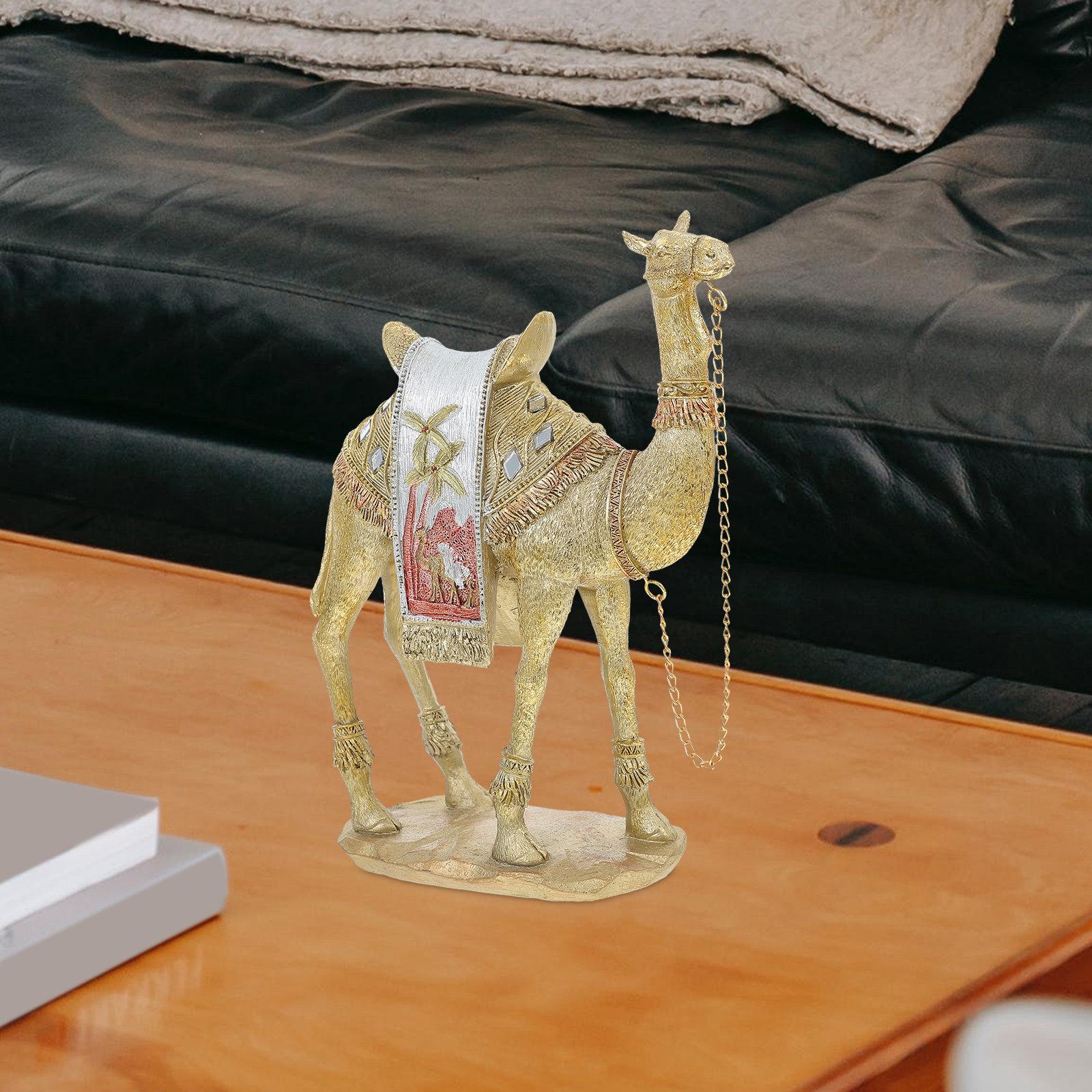 

Resin Camel Statue Small Size Modern Middle East Decor for Home Living Room Tabletop Decoration Art Craft 22x17x7cm