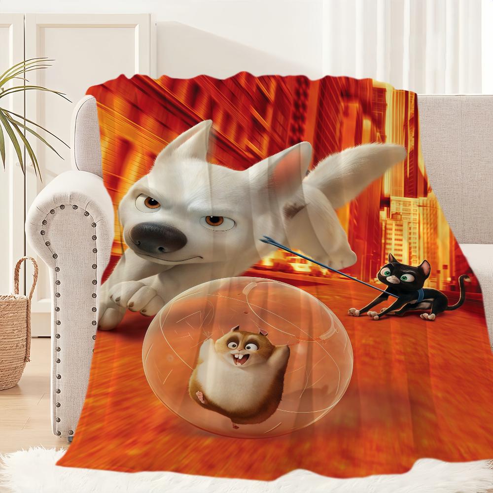 Cartoon B-Bolt Movie DSN Blanket Blanket for Couch Sofa Travel Home Picni Flannel Blanket Birthday Gift Warm Comfortable