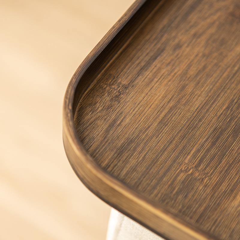 HeMu-Bamboo Dried Fruit Plate Tray, Simple Mobile Small Tea Table, Modern Coffee Corner Table