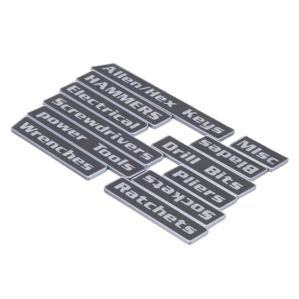 12pcs Magnetic Toolbox Labels Reusable 3D Printed Toolbox Drawer for Steel Tool Boxes Cart Drawers Cabinets