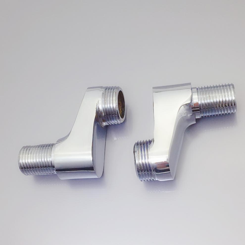 2Pcs Shower Faucet Curved Foot Adjustable Adapter Solid Brass Wall Mounted Replacement Angle Valve Kitchen Bathroom Accessories
