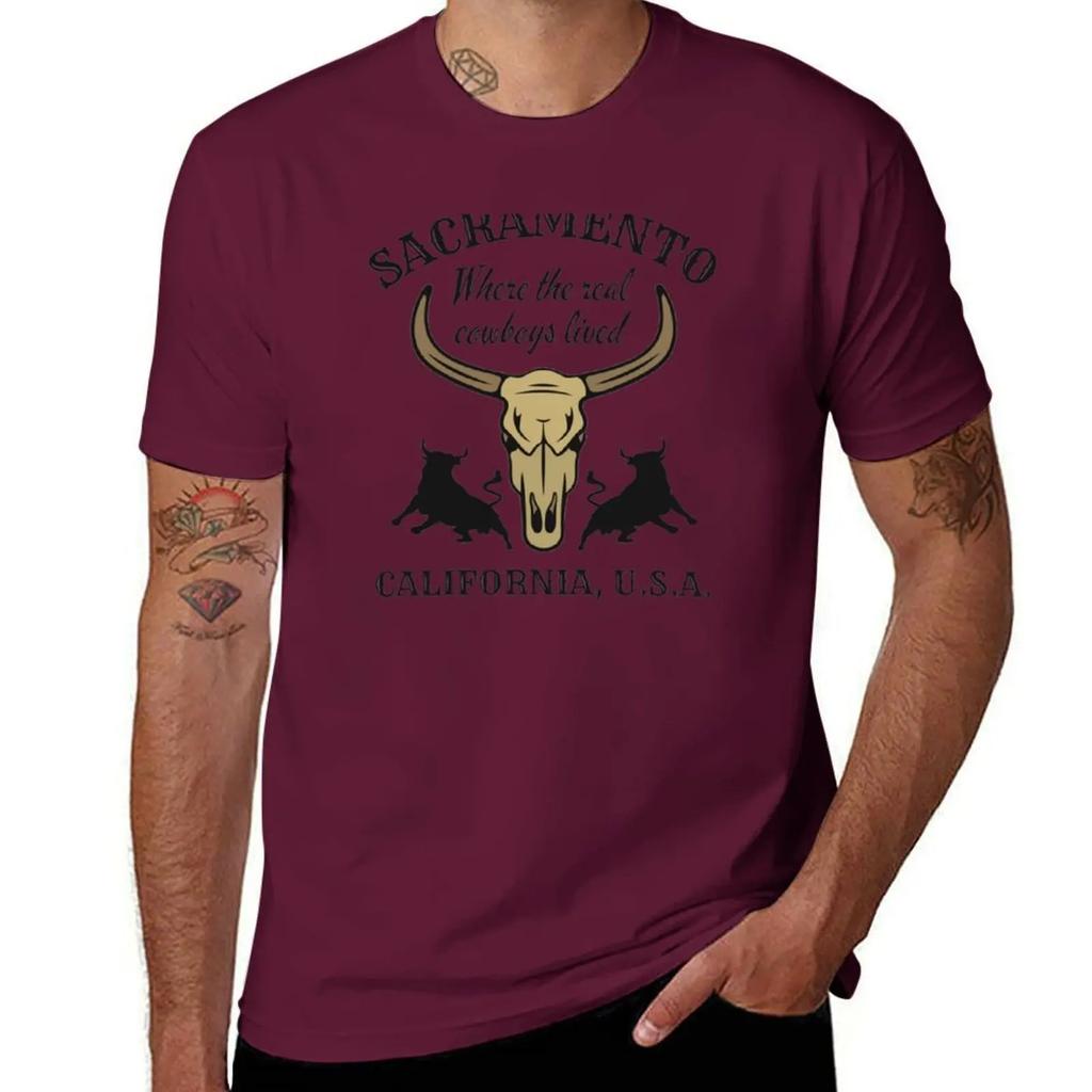 Retro Sacramento, California, U.S.A., Black Text- Vintage Cowboy / Vintage Western T-Shirt vintage mens cotton t shirts