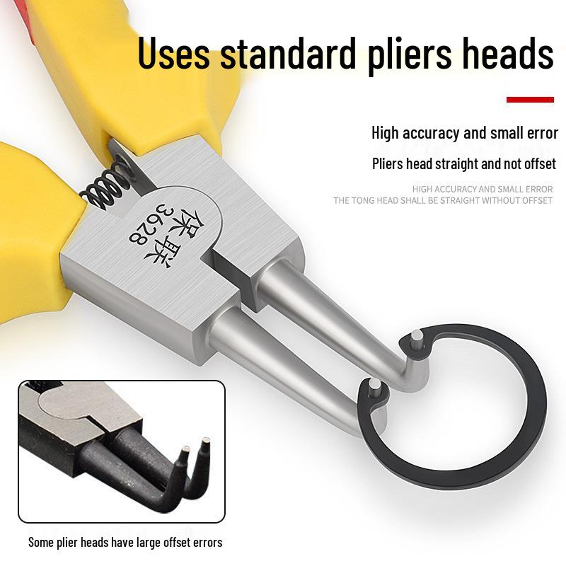 7-Inch Multifunctional Snap Ring Pliers for Internal & External Use - Professional Circlip, Retaining, Expanding, and Spring Pliers