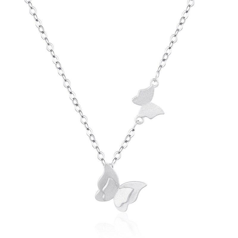Mihan Zircon Butterfly Pendant Necklace Light Luxury Crystal Sweet Korean Temperament Chain Necklace For  Women Jewelry Gifts