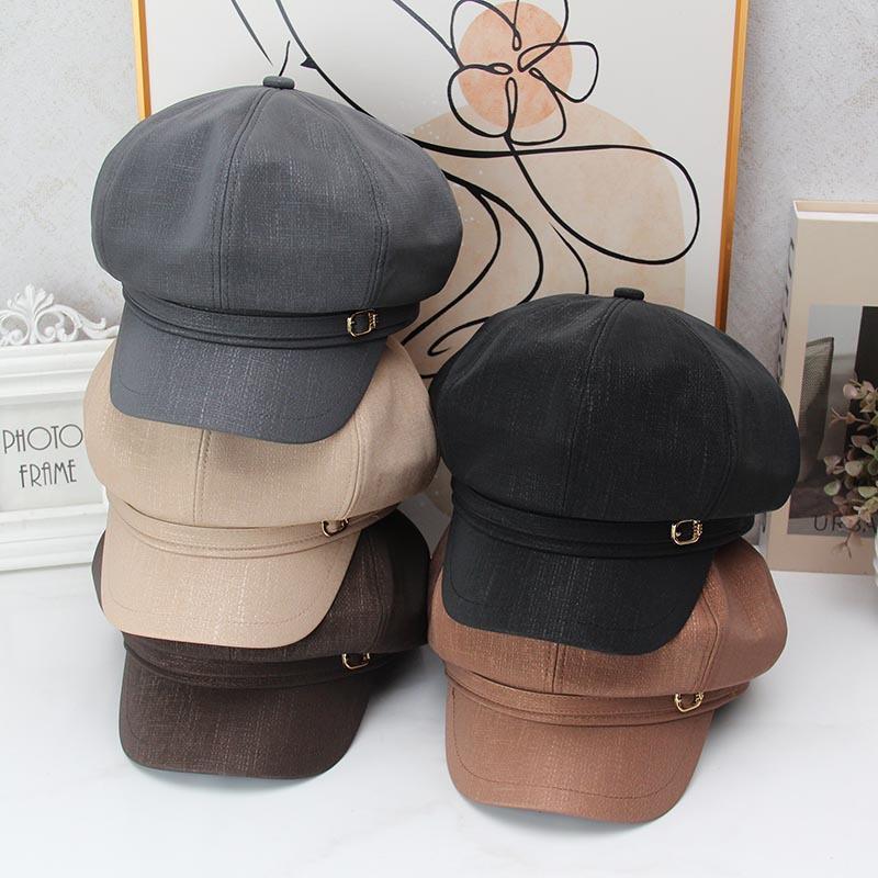 Octagonal beret children's new autumn and winter big head circumference painter hat versatile face cap