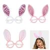 Easter Party Glasses,Easter Rabbit Ear Eyeglass Novelty Funny Glasses Easter Basket Stuffers,Easter Eggs Fillers Unisex
