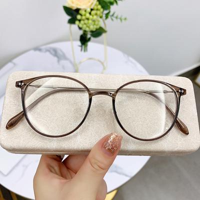 Anti Blue Light Glasses Anti Eyestrain Round Frame Anti-radiation No Degree Lightweight Eye Protection Eyewear Clear Lens Fake Computer