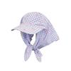 Berretto Bandana a Quadri con Laccetti Incrociati e Visiera - Cappello da Donna per Primavera/Estate Protezione Solare Stile Pastorale
