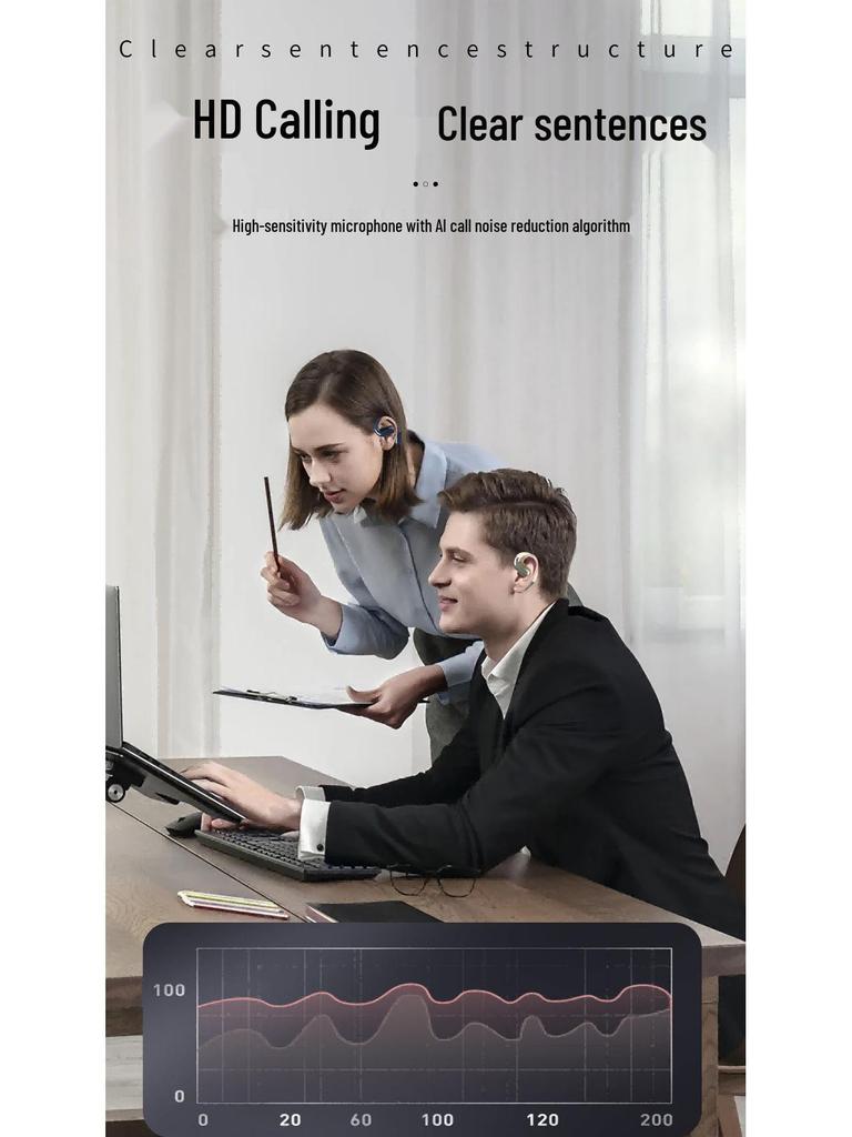 F15 Open-Ear Bluetooth 5.2 Earphones with Smart Noise Cancelling and Comfortable Fit