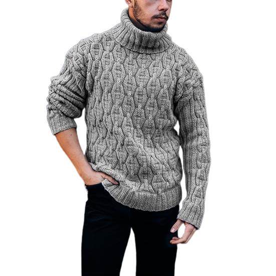 

Sweater Ribbed Thermal Soft Ribbed Men s Sweater for Winter 2XL сірий