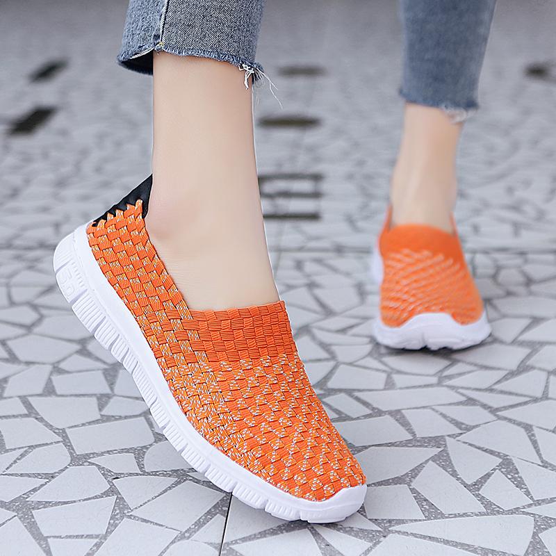 Summer Handmade Slip on Braid Beach Shoes Women Moccasins Plus Size Casual Espadrilles Breathable Sneakers