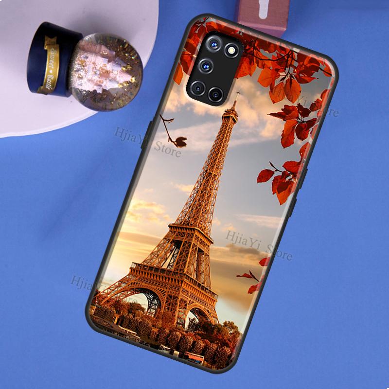 Paris Eiffel Tower Case For OPPO A74 A94 A54 A57 S A77 A76 A96 A52 A72 A91 A93 A5 A9 A31 A53 A15 A16 A17 Cover