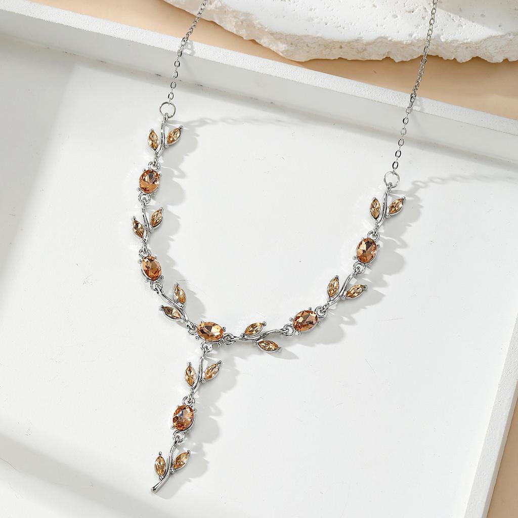 Resoul Gold Plated Crystal Pendant Tulip Necklace Flower Y Bohemian Wedding Necklace Fashion Jewelry