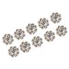 Pack of 10 Rhinestone Buttons Flatback Embellishments for Wedding Hair Bow Craft DIY Gold 10mm