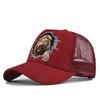 Unisex Lion Animal Print Washed Retro Soft Top Baseball Cap, Adjustable Brim Trucker Hat for Outdoor Activities and Fishing