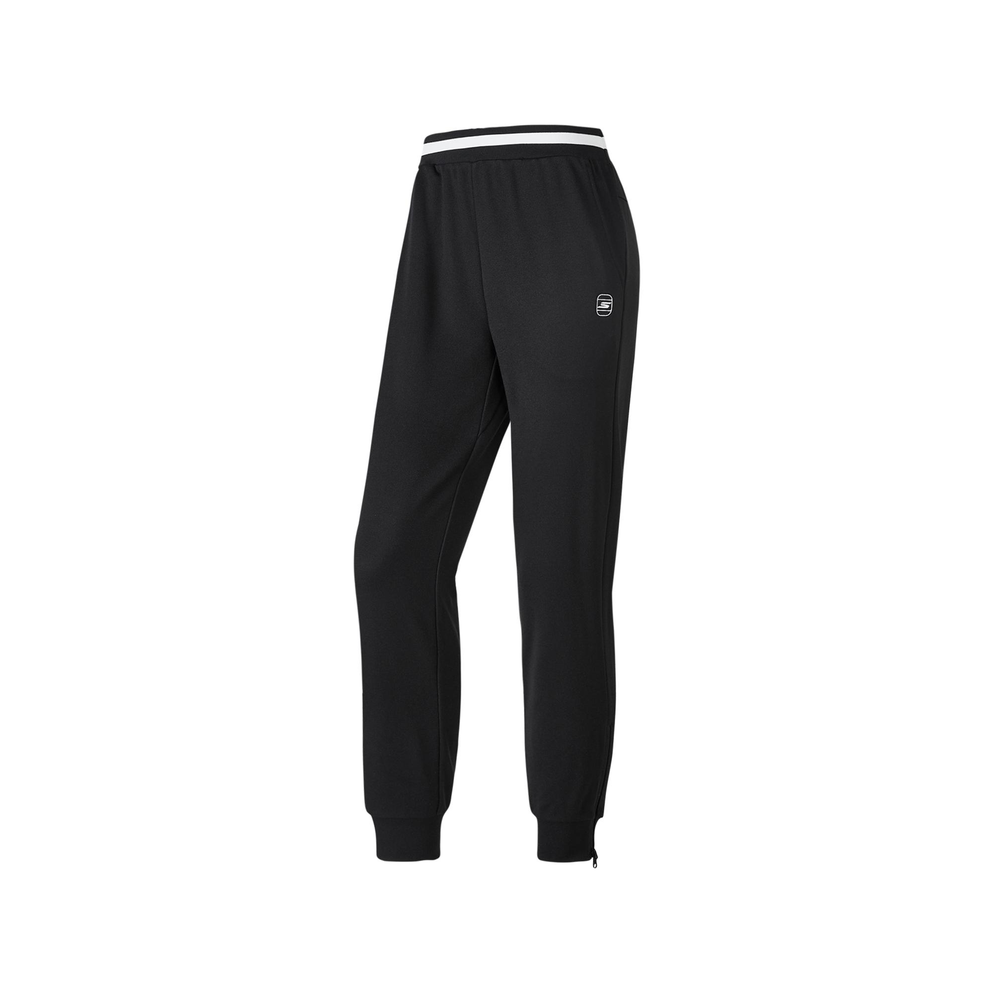 Skechers Retro Patchwork Soft Breathable Comfortable Knit Joggers Women bottoms Black P424W042-0018 M
