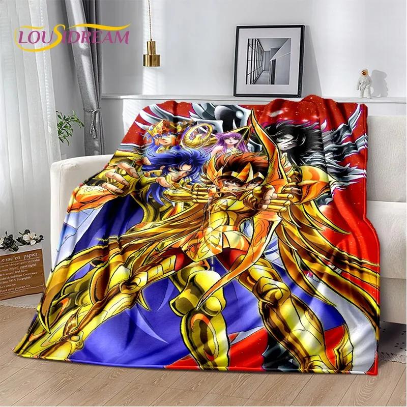 Cartoon Saint Seiya 3D Retro Soft Flannel Blanket for Beds Bedroom Sofa Picnic,Throw Blanket for Cover Outdoor Leisure Nap Gift