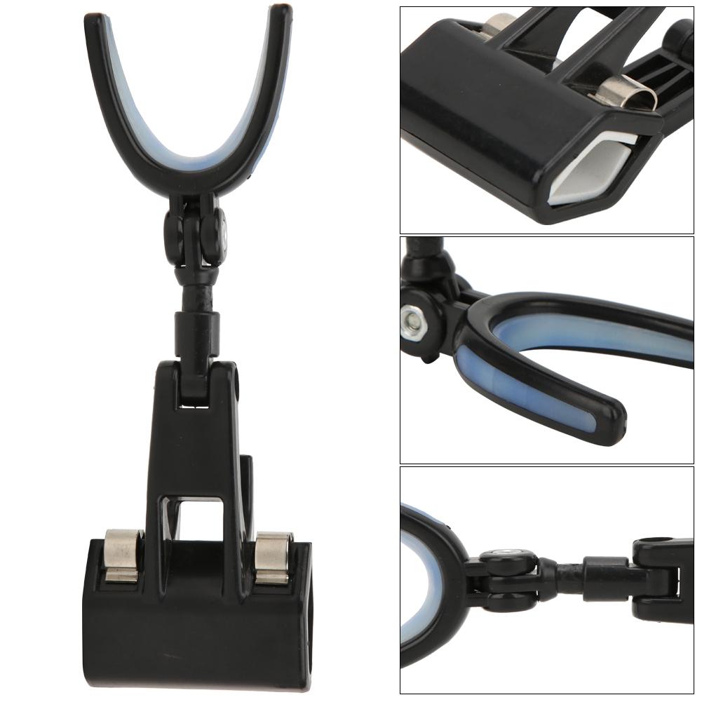 Plastic Portable Luminous Head 360 degrees Rotating Fishing Rod Bracket Holder Back Hanging Stand