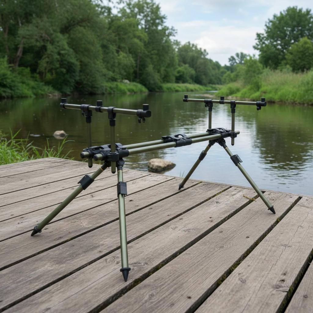Tripod Fishing Rod Holder Portable 3-Rod Stand Collapsible Legs for Anglers