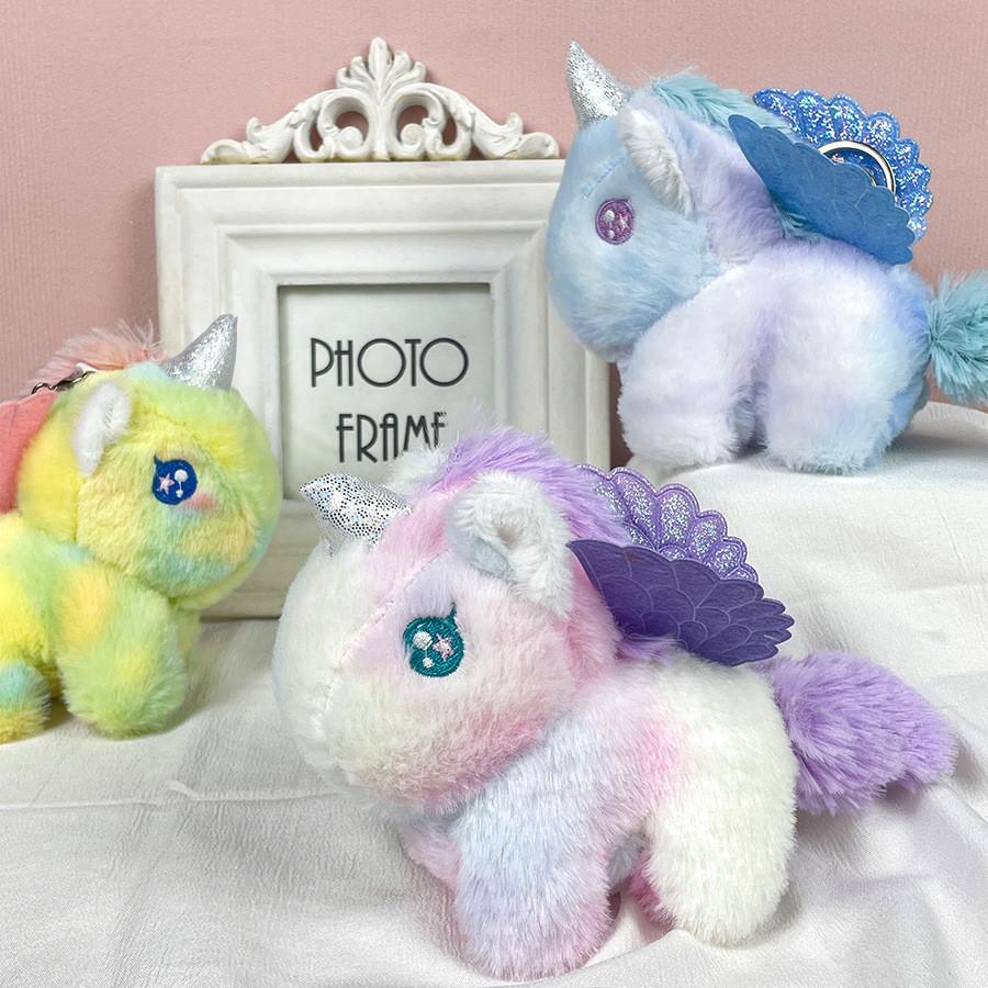 Entzückender Bunter Einhorn Plüsch Schlüsselanhänger Für Kinder Mit Weicher Pp-Baumwollfüllung