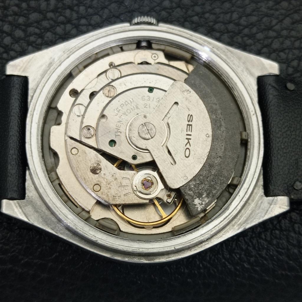 JAPAN 6319A VINTAGE SEIKO 5 AUTOMATIC MENS BLACK COLOR DIAL WATCH A702708-1 R210-a702708