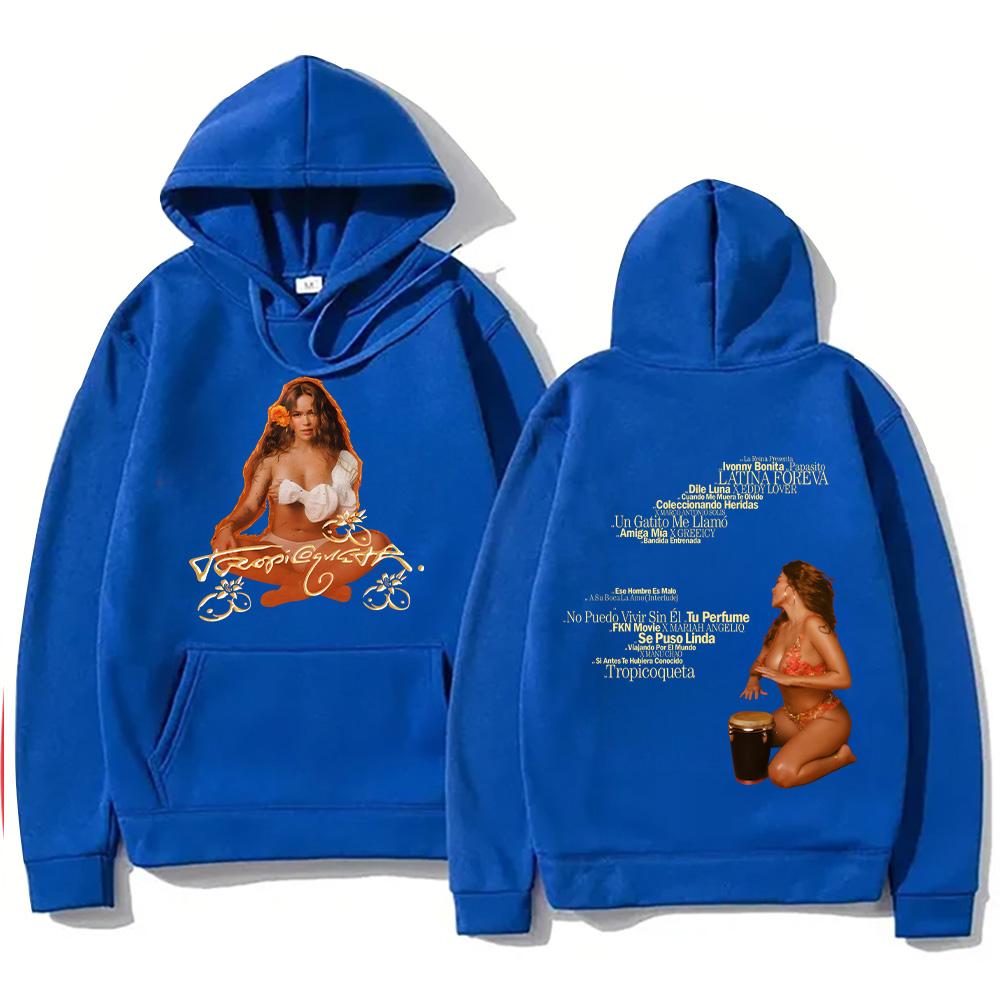 2025 Women's Multicolor Hoodies Karol G Tropicoqueta Tracklist Pullovers Hip Hop Long Sleeve Streetwear Unisex Y2K Clothes Tops