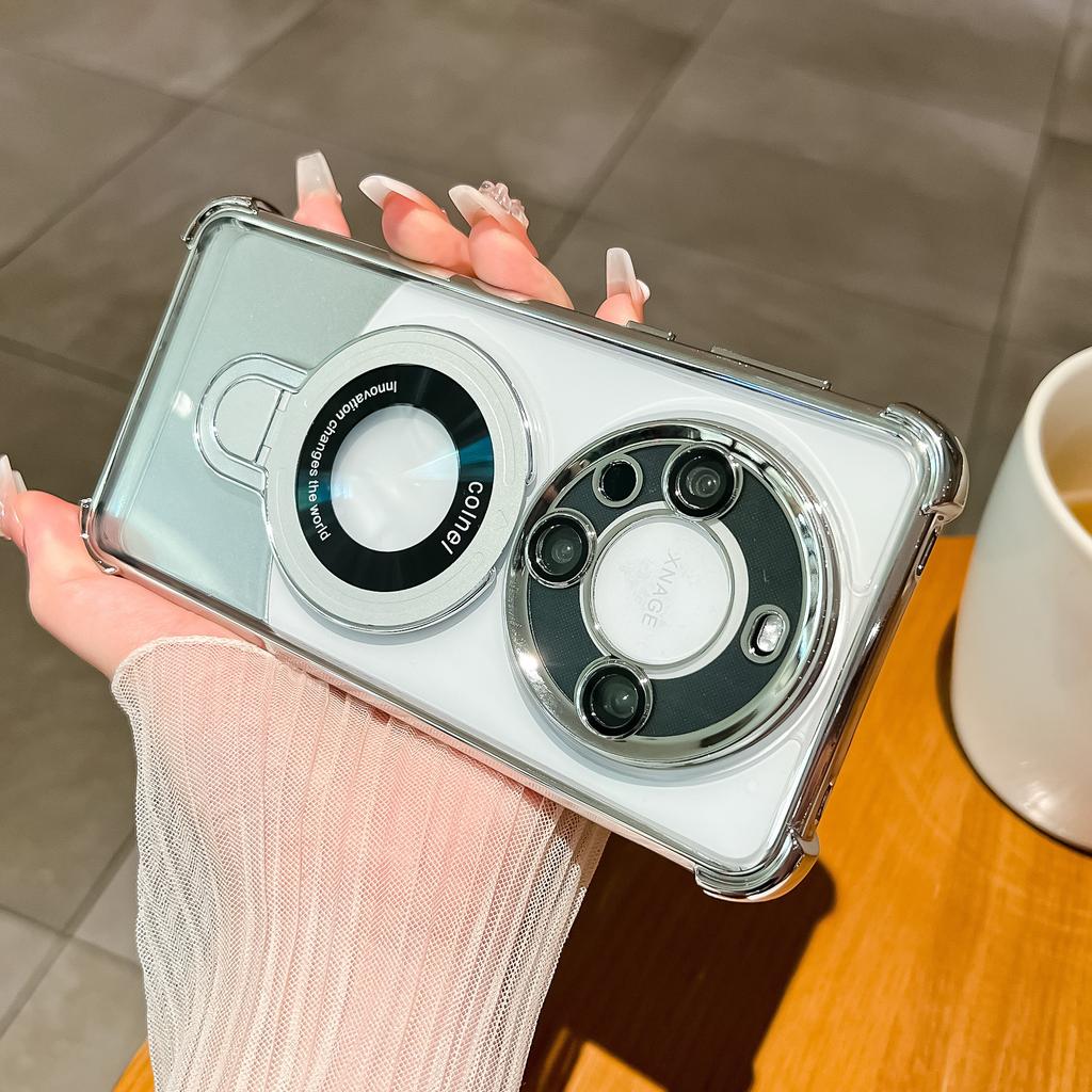 Applicable To Huawei MATE11 Mobile Phone Case U Shield Magnetic Suction Bracket P11 Electroplating Four Corners Anti-drop Honor Magic1 Soft Cover