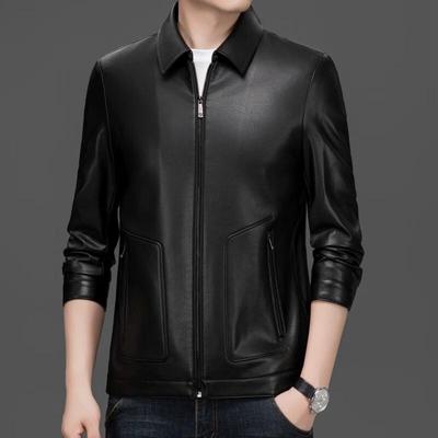 Men's Lapel Faux Leather Jacket FMDH8066