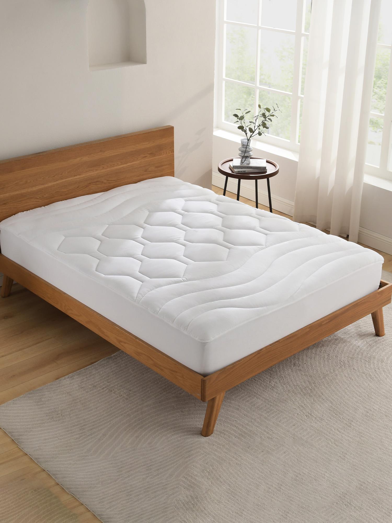 

1 шт. Защитный чехол для матраса, простыня на резинке с растягивающимися карманами, мягкий, теплый, дышащий, нескользящий, для глубокого сна 39x75x18in белый