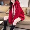 La Chapelle Women's Loose-Fit Cartoon Bear Fleece Hoodie