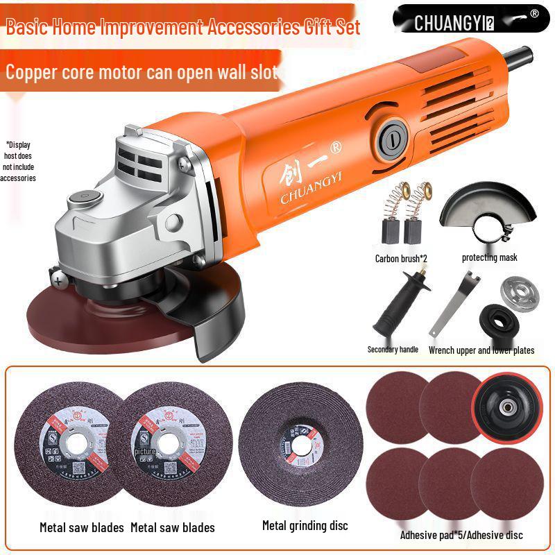 Multifunctional Angle Grinder & Polisher: Handheld Cutting, Grinding, and Polishing Tool for Household Use