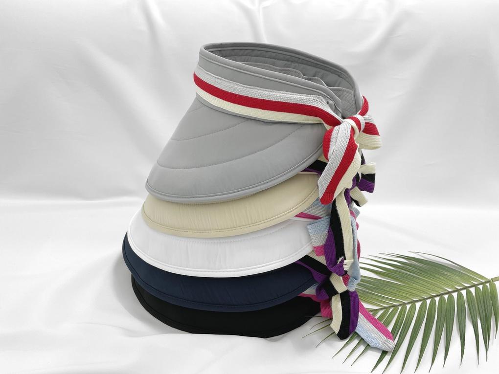 Women's Unisex Colored Ribbon Sun Cap Ball Cap Basic