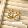 Handmade Baroque Pearl Earrings With Impressionist Garden Design Post Copper Base Matte Gold Green Finish
