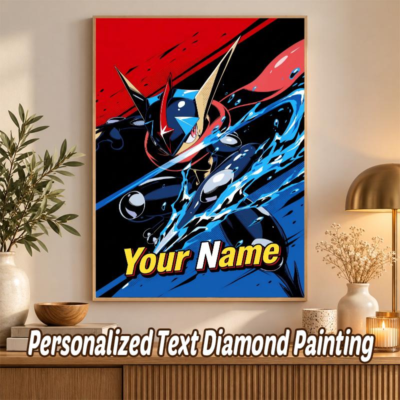 Greninja Custom Name Diamond Painting Personalized 5D Full Drill DIY Diamond Art Home Decor