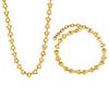 Geometric X-Shaped Hip-Hop Style Necklace & Bracelet Set - Trendy Unisex Jewelry