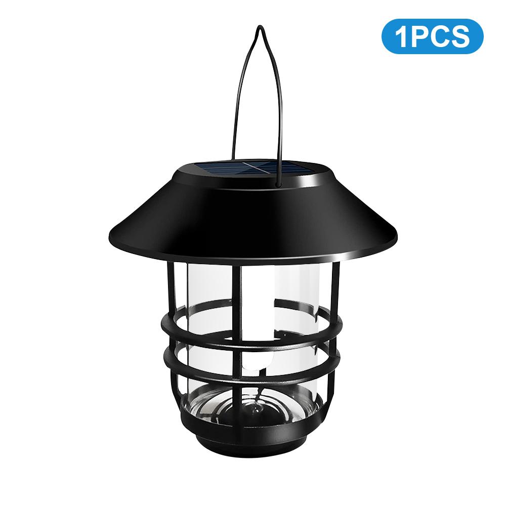 Solar Lanterns for Outdoor Garden Flickering Flame Effect Solar Powered Hanging Light Waterproof Wall Mount for Front Porch