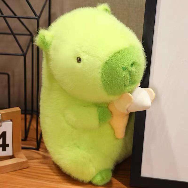 

Cross-border summer banana capybara plush toy Internet celebrity Kapibara doll green doll machine doll 25cm