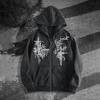 Zip-Up Hoodie-Men's Fleece Full-Zip Hoodie, Hooded Sweatshirt, High-Street Subculture Oversized Unisex Jacket