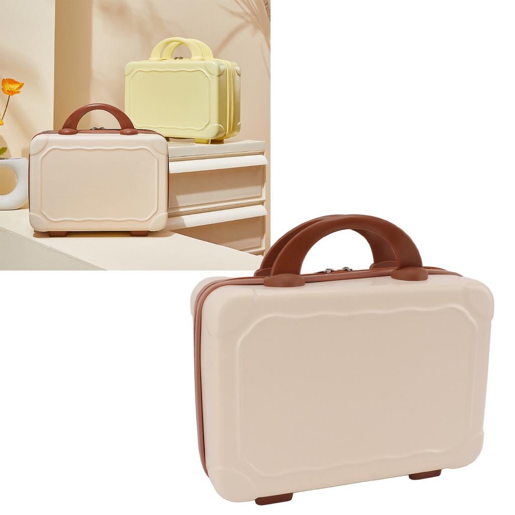 14in Cosmetic Box Suitcase Design Vintage   Large Capacity Portable ABS Makeup Bag for Women Girls Travel
