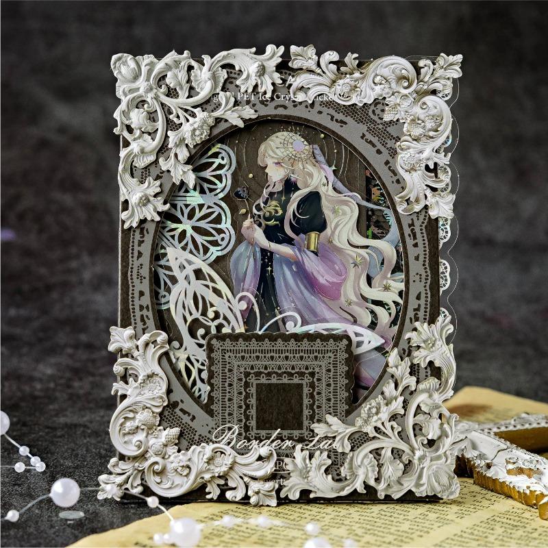 20pcs Vintage Corner Stickers European Style Flower Lace Hollow Materials Scrapbooking Deco Junk Journal Stationery Supplies