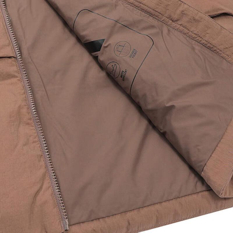 Adidas Casaco Básico de Penas Outdoor Casual Esportivo com Zíper e Capuz Casaco de Penas Masculino Jaquetas Marrom JG5943