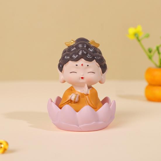 Mini Buddha Statue Resin Meditation Buddha GuanYin Sculpture Spiritual Chinese Home Decor for Office Desk Living Room