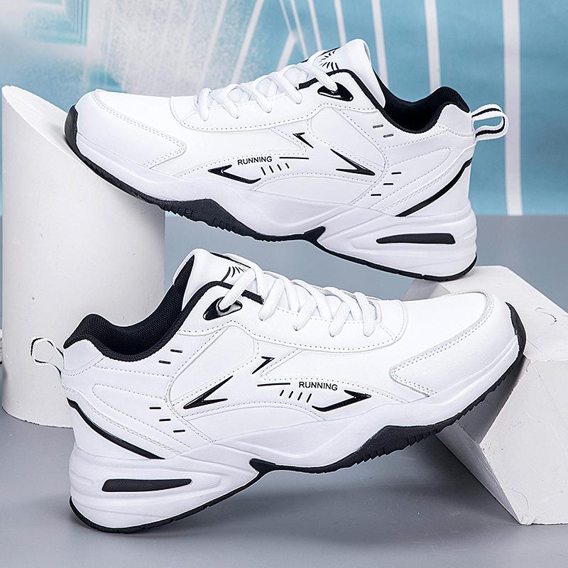 Autumn and winter large size 48 leather casual sports shoes men's outdoor light and comfortable thick-soled non-slip running men's shoes