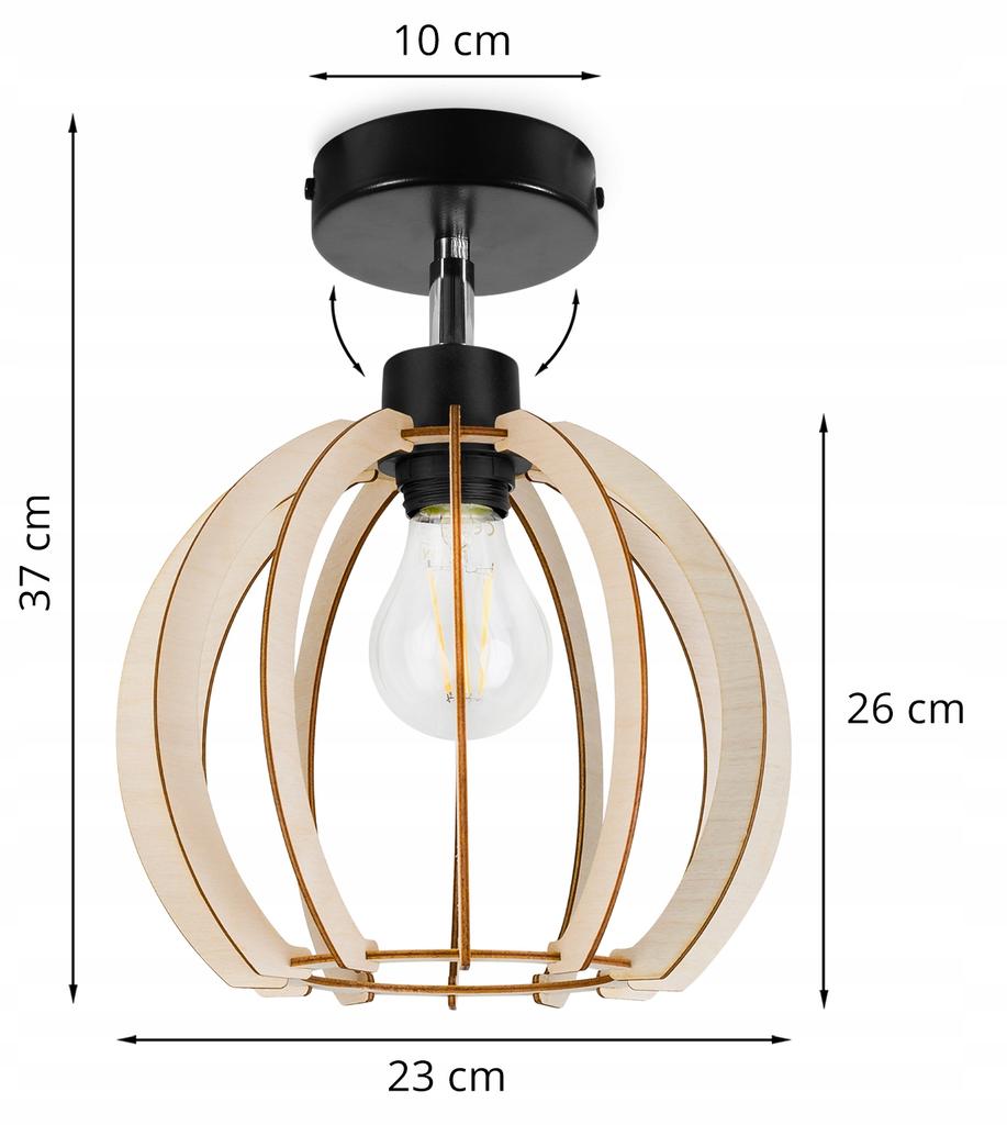 MODERNÍ LED DŘEVĚNÁ KULATÁ STROPNÍ LAMPA