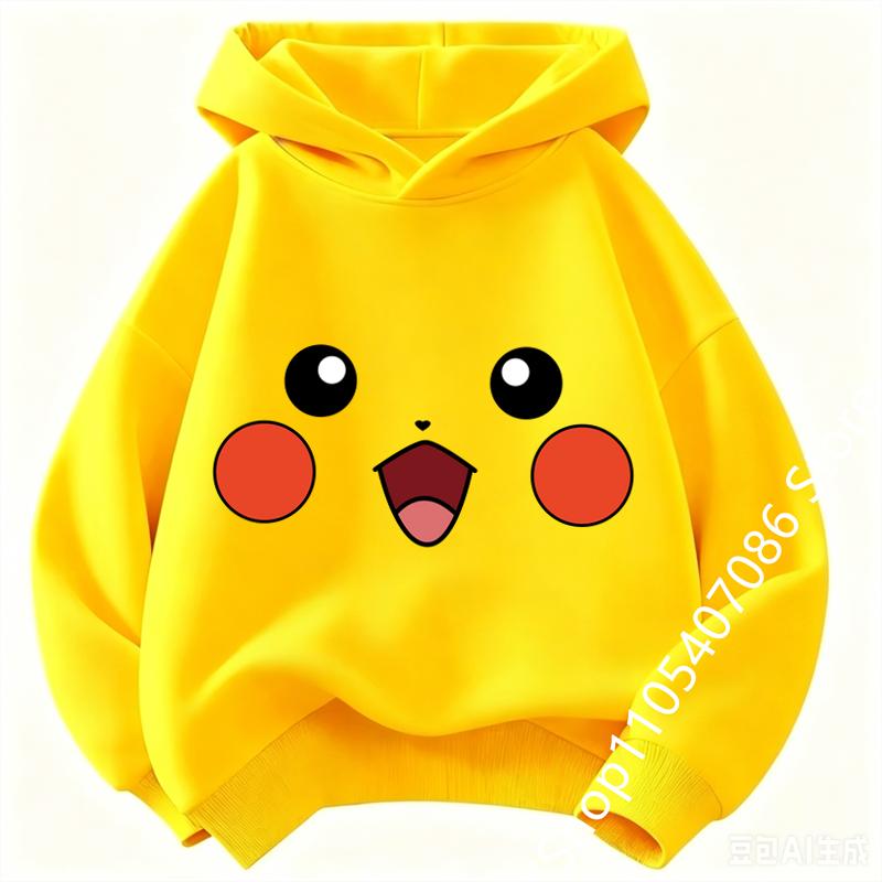 2026 Pikachu Dětská Mikina Nový Styl Chlapecká Sportovní Mikina Kreslený Potisk Dívčí Jaro-Podzim Dlouhý Rukáv Mikina Ležérní Vrchní Díl