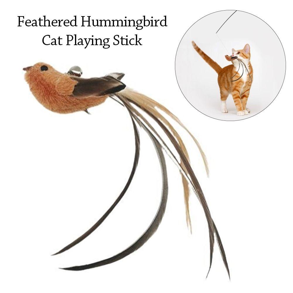 

Detachable Cat Stick Head Hummingbird Cat Teasing Wand Funny Cats Toys 3