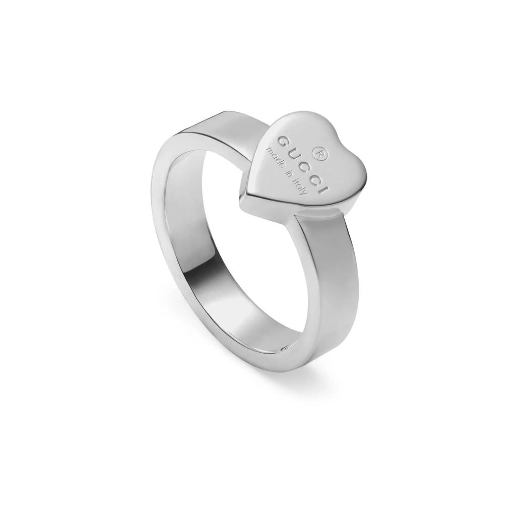 GUCCI Sterling Silver Trademark Heart Ring 223867-J8400-8106